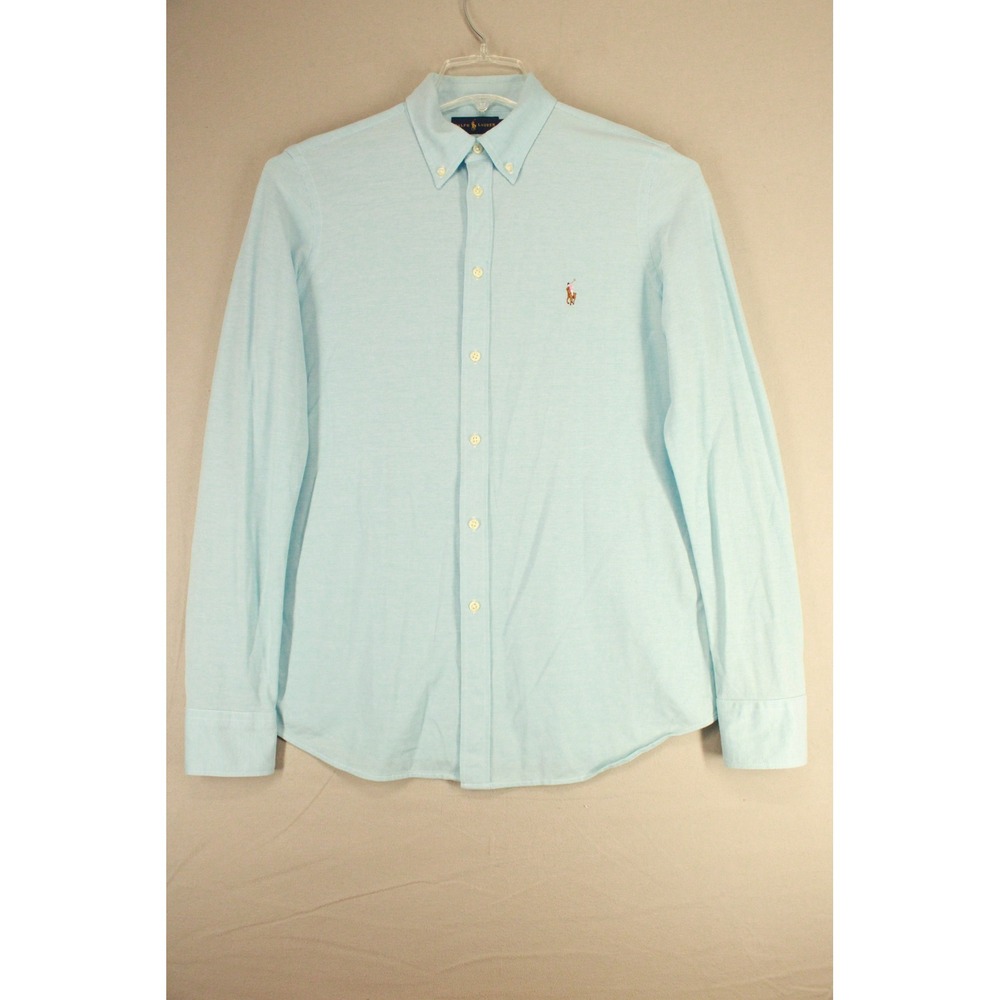 Polo Ralph Lauren Knit Oxford Shirt Mens XL Blue Cotton Button Down Preppy
